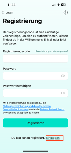 Registrierung